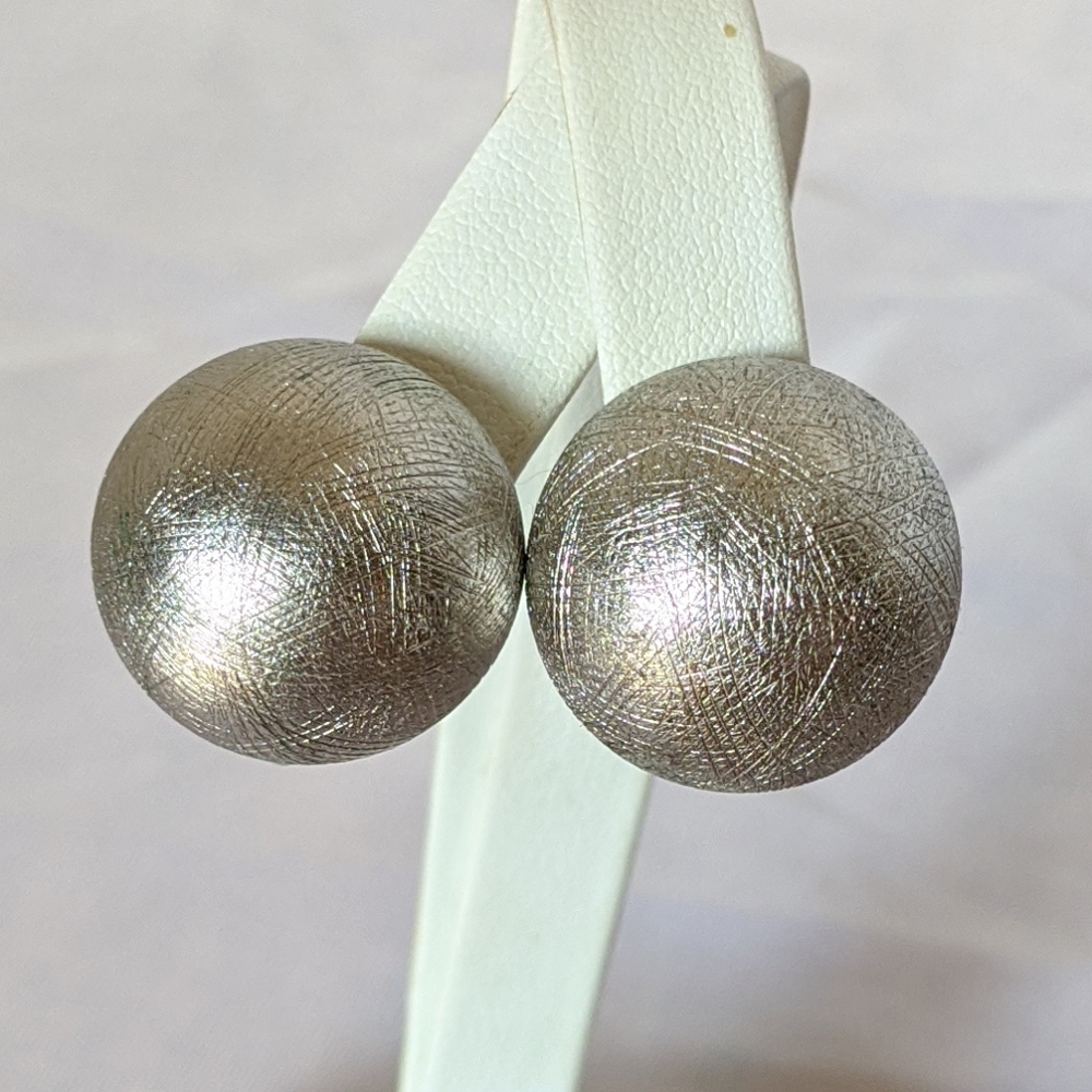 Vintage Silver Whiting & Davis Clip Earrings